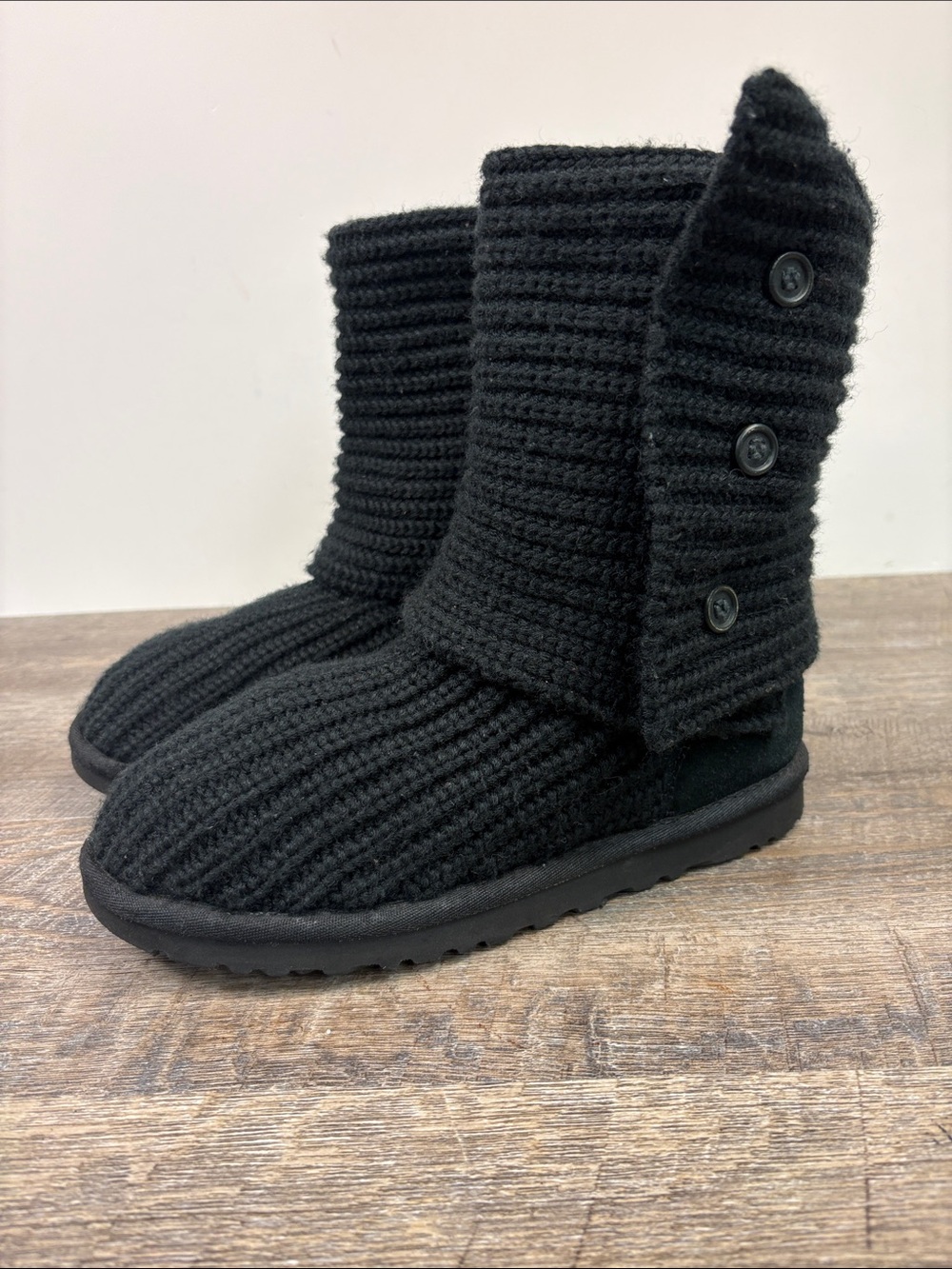 UGG Cardy Knit Boots Black – Women’s Size 6
